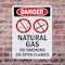 Signmission Natural Gas No Smoking Danger Sign, Plastic, 7in W x 10in L, 2PK OS-2PACK-DS-P-710-V-1454 - alternate 5